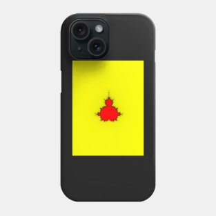 Solid Red with Black on Yellow Mandelbrot Phone Case