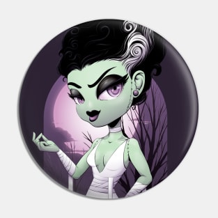 Cute Kawaii Chibi Bride of Frankenstein Pin