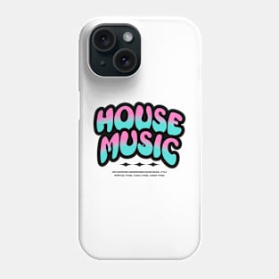 HOUSE MUSIC  - Bubble Outline Two Tone (black/pink/blue) Phone Case