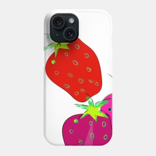 Three giant strawberries Phone Case