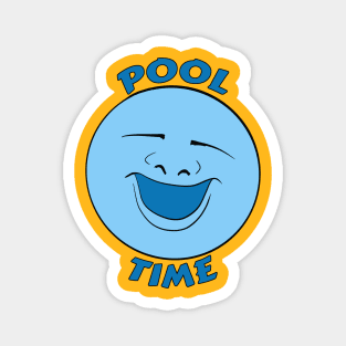 Pool Time Happy Blue Moon Face Magnet