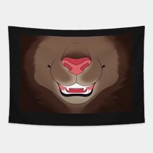 Chocolate Mane Lion Face Tapestry