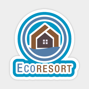 Abstract Wave and House Home Sticker logo design. Creative Modern Beach property sticker design icon. Magnet