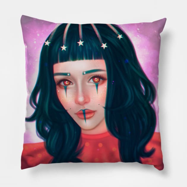 Clown Girl Pillow by Purplehate