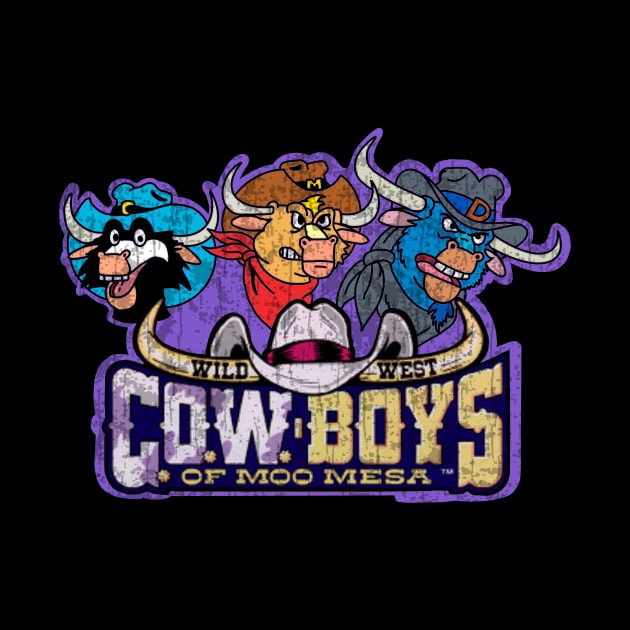 Retro Cartoon Cows and Cowboys by Tricera Tops