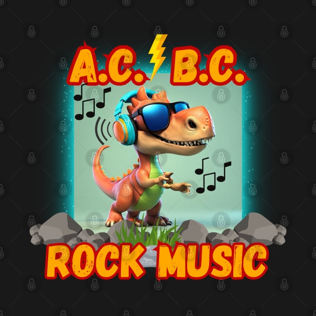 Funny dinosaur jammin to AC/BC rock music by Shean Fritts 