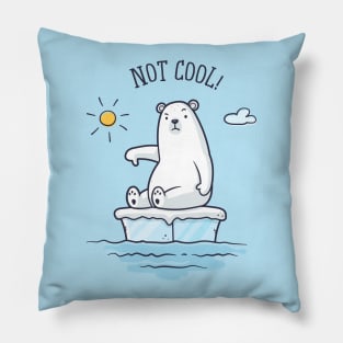 Polar Bear - Global Warming is not Cool! Pillow