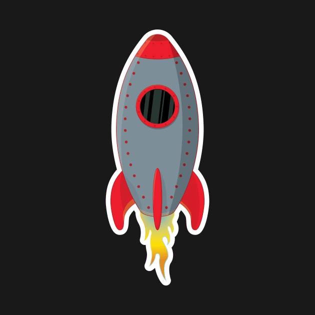 Cute Gray Rocket Ship by NPolandDesigns