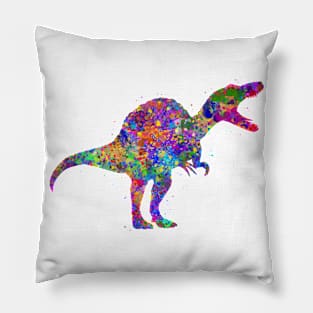 Spinosaurus dinosaur watercolor Pillow