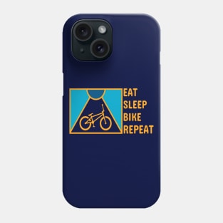 Eat sleep bike repeat quote minimal Phone Case