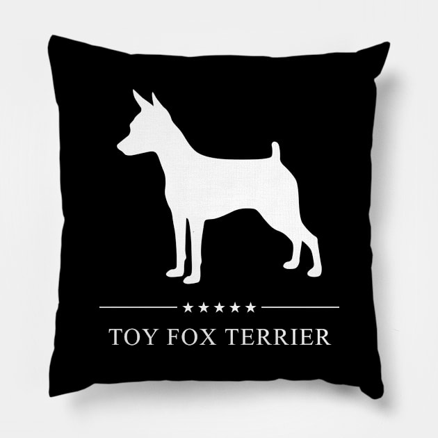 Toy Fox Terrier Dog White Silhouette Pillow by millersye