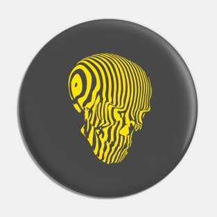 Yellow Striped Skull Pin