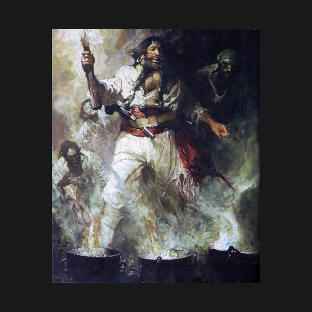 Blackbeard In Smoke And Flames Blackbeard Painting Kids Long