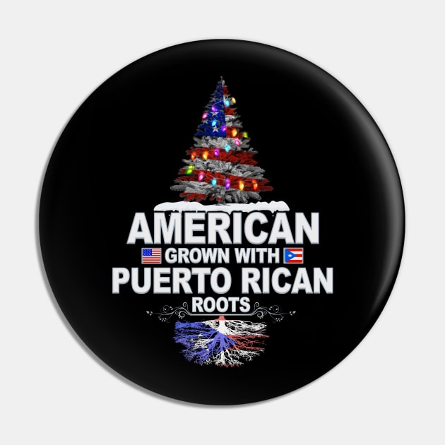 Christmas Tree  American Grown With Puerto Rican Roots - Gift for Puerto Rican From Puerto Rico Pin by Country Flags