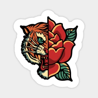 tiger rose tattoo Magnet