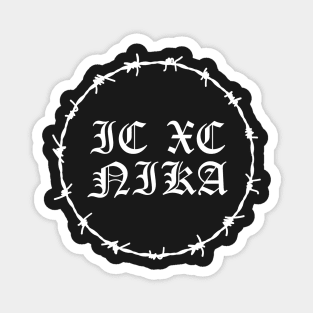 ICXC NIKA Gothic Barbed Wire Hardcore Punk Magnet