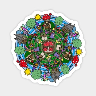 Gnome & Mushroom Mandala Magnet