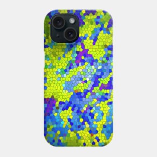 Yellow and Blue Abstract with Stained Glass Effect Phone Case