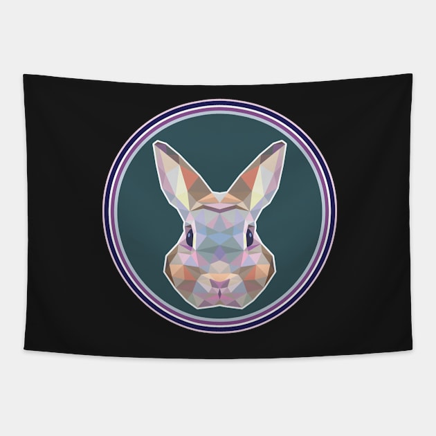 Rabbit Bunny Cute Pop Art Colorful Geometric Bunny Love Tapestry by markz66
