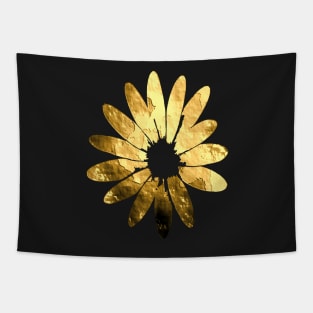 Flower in metallic gold look. Tapestry