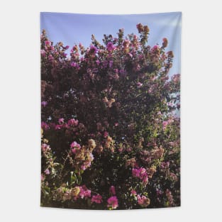 Purple floral tree in San Fernando Valley Tapestry