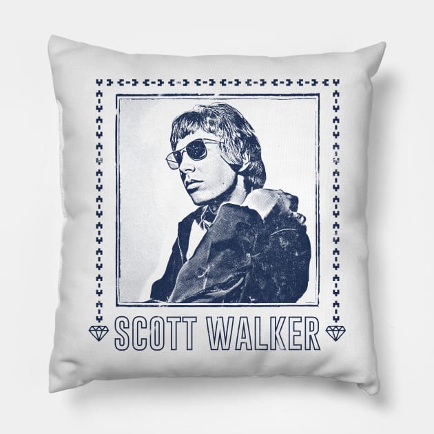 Scott Walker / Vintage Faded Style Fan Design Pillow by DankFutura