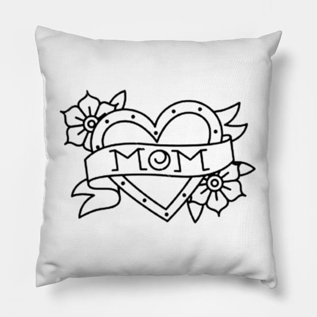 i love mom Pillow by mediokerstudio_