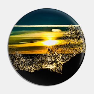 Water Sea Sunset / Swiss Artwork Photography Pin