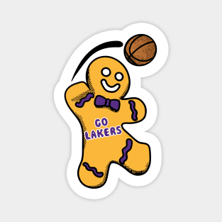 Los Angeles Lakers Gingerbread Man Magnet