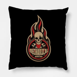 Mechanical Workshop Skull Pillow