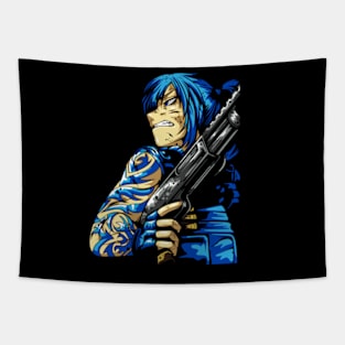 blue hairs mafia Tapestry