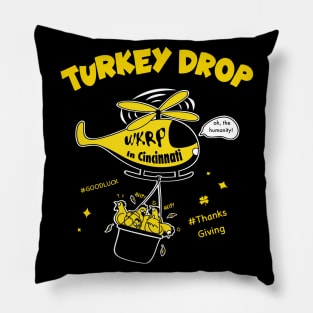 WKRP Turkey Drop Pillow