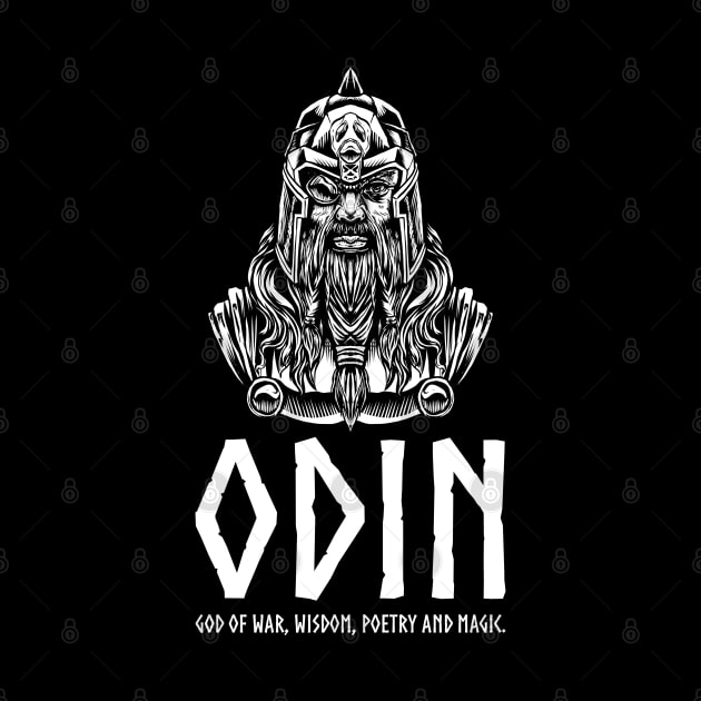 Norse Mythology Odin God Of War, Wisdom, Poetry And Magic by Styr Designs