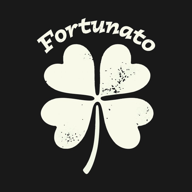 Fortunato Emblem - Distressed Four-Leaf Graphic Design by star trek fanart and more