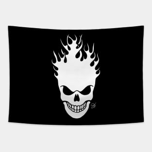 Skull on Fire Tapestry