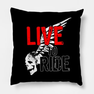 Live To Ride Skull Pillow