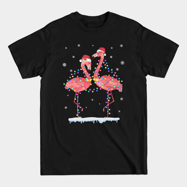 Discover Christmas Flamingo Xmas Tree Light Santa Flamingo - Flamingo Christmas Tree - T-Shirt