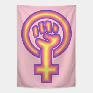 Pastel Colored Feminist Symbol Tapestry