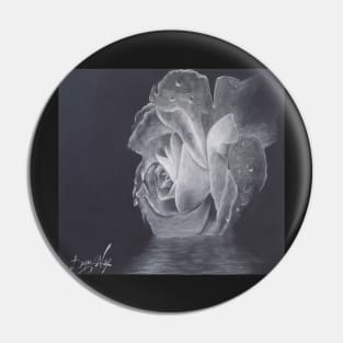 Rose charcoal drawing Pin