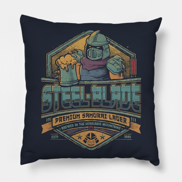 Steel Blade Lager Pillow by teesgeex