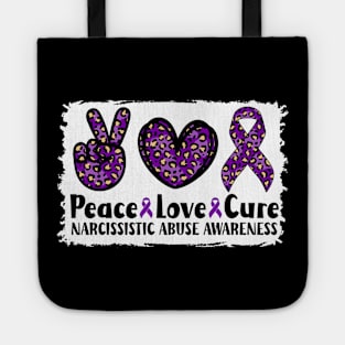 Peace Love Cure Narcissistic Abuse Awareness Tote