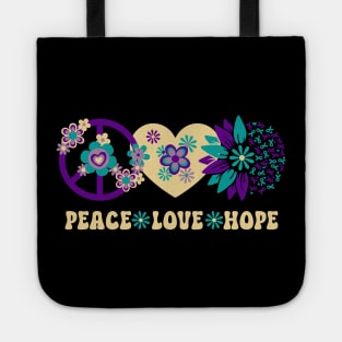 Peace Love Hope Suicide Prevention Awareness Tote