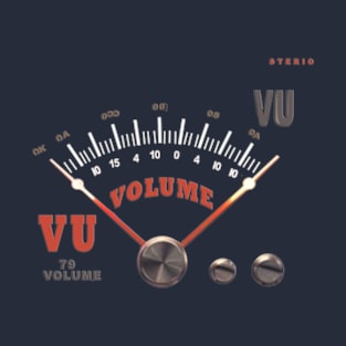 "Retro style for musicians and audiophiles: T-shirt with Volume VU Meter, the perfect accessory for Recording Studios and Guitar Lovers" T-Shirt