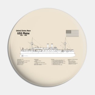 USS Maine battleship cruiser ACR-1 - SBDpng Pin