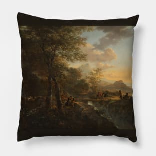 Italian Landscape with a Draughtsman by Jan Both Pillow