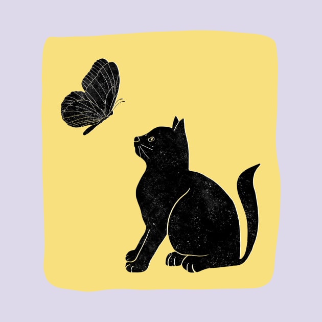 The Cat and The Butterfly by Katia Galante Art