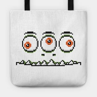 Monster triple eye pixel Tote