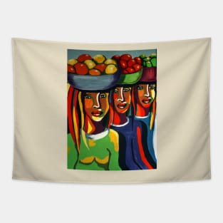 African Traditional Tribal Women Abstract Art Canvas Painting 7 Tapestry