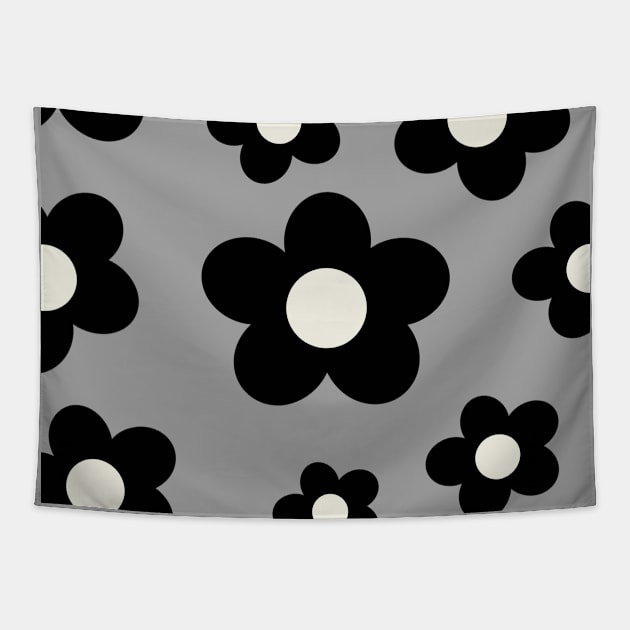 black and white Magnolia Tapestry by Gdayartist
