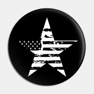 Distressed USA White Star Pin